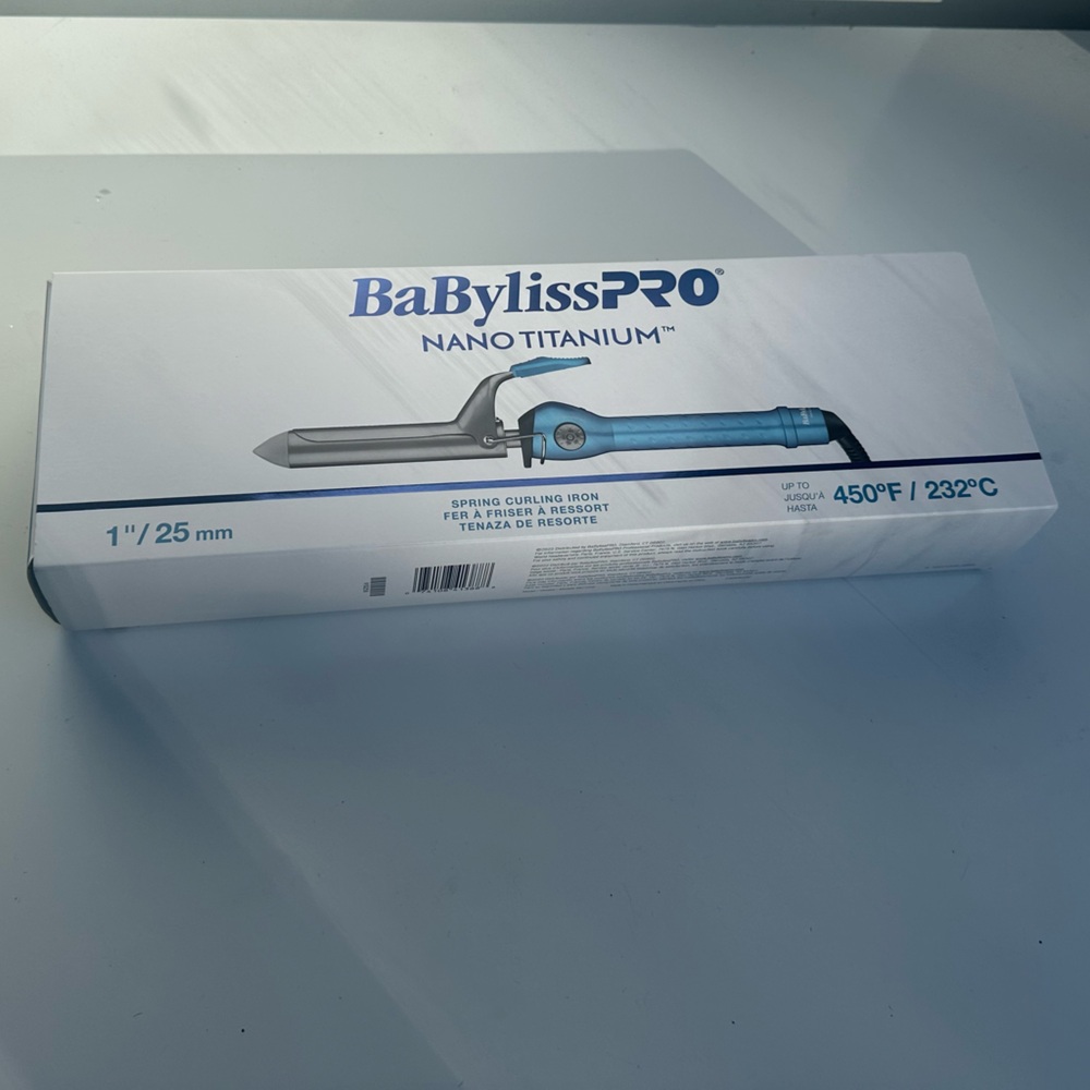 NWT BaBylissPRO Nano Titanium Blue Curling Wand
